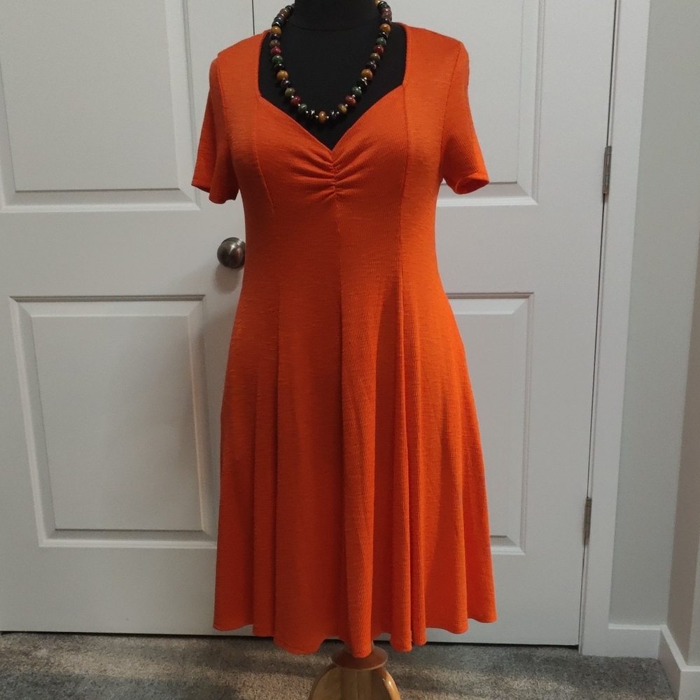 Torrid Vibrant Orange Midi Dress